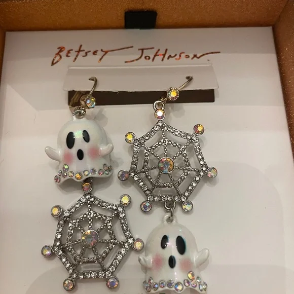 Betsey Johnson Glow-in-the-Dark Ghost Earrings - Picture 2 of 4